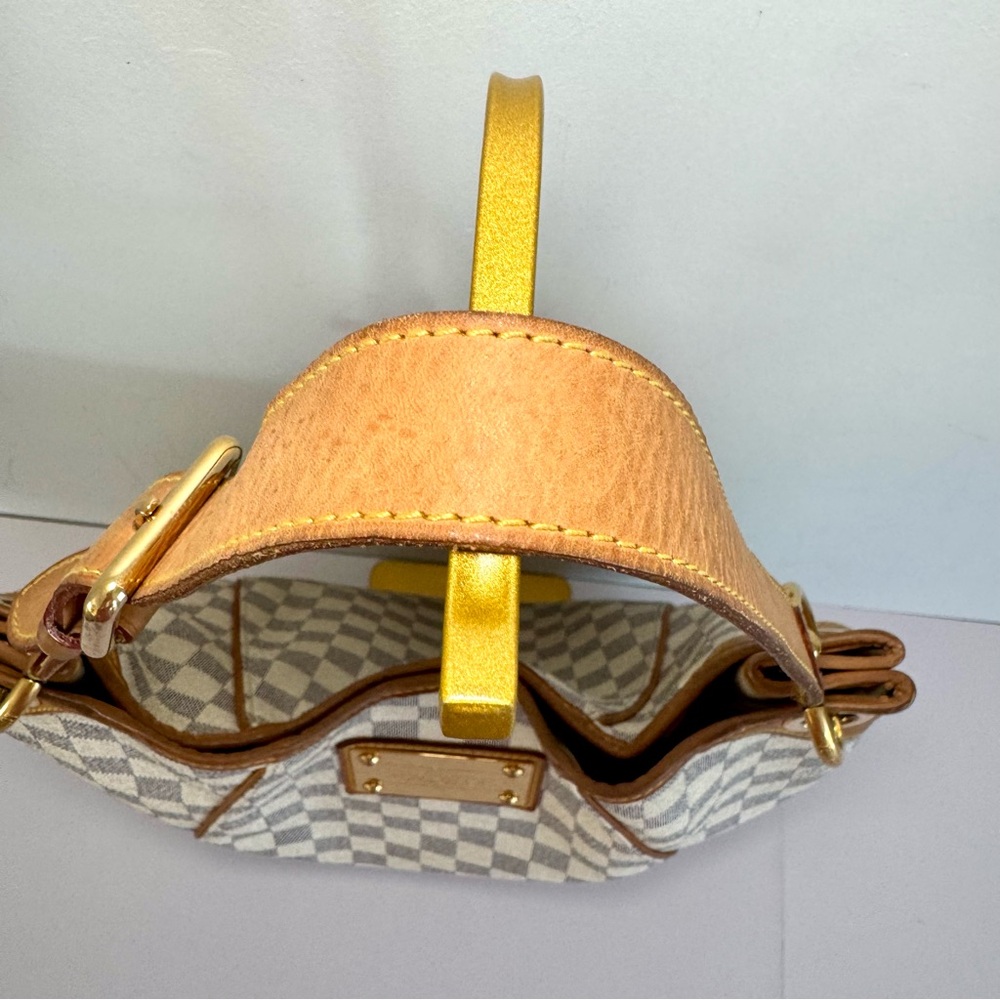 Louis Vuitton Galliera PM Shoulder Bag In Damier Azur Logo Print W Gold Hardware - Picture 5 of 16